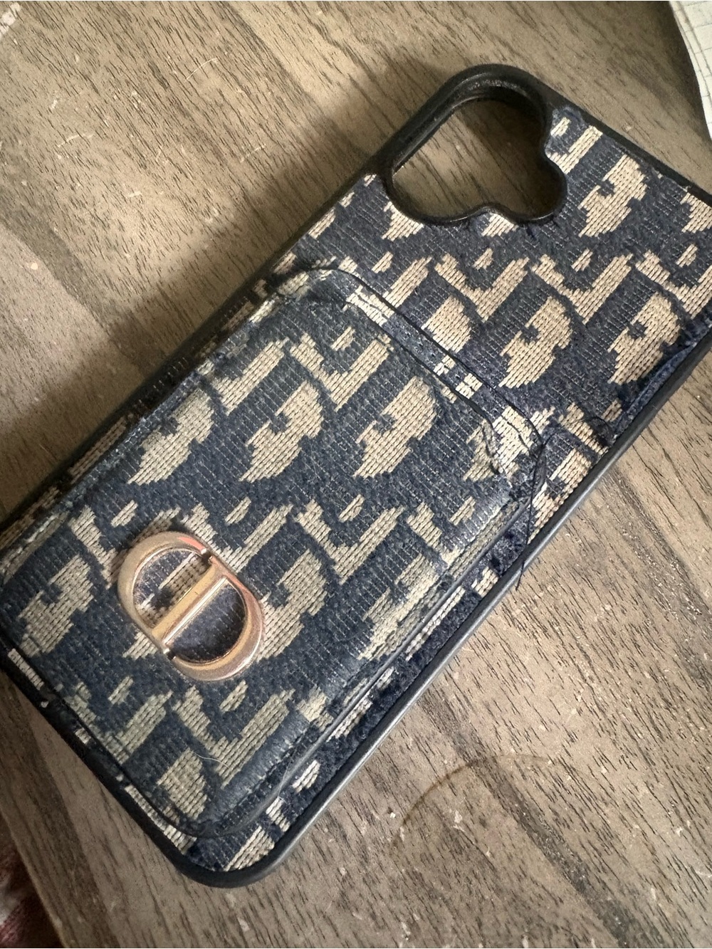 Dior Navy and Beige Monogram 16 plus iphone case